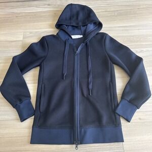 Adidas Stella McCartney Navy Blue Mesh Full Zip Hooded Jacket Women's Size XS